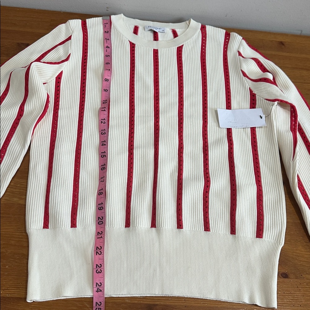 EQUIPMENT AMRIT SWEATER - FANCY RIBBED KNIT WHITE/BLOOD MOON - Picture 10 of 14